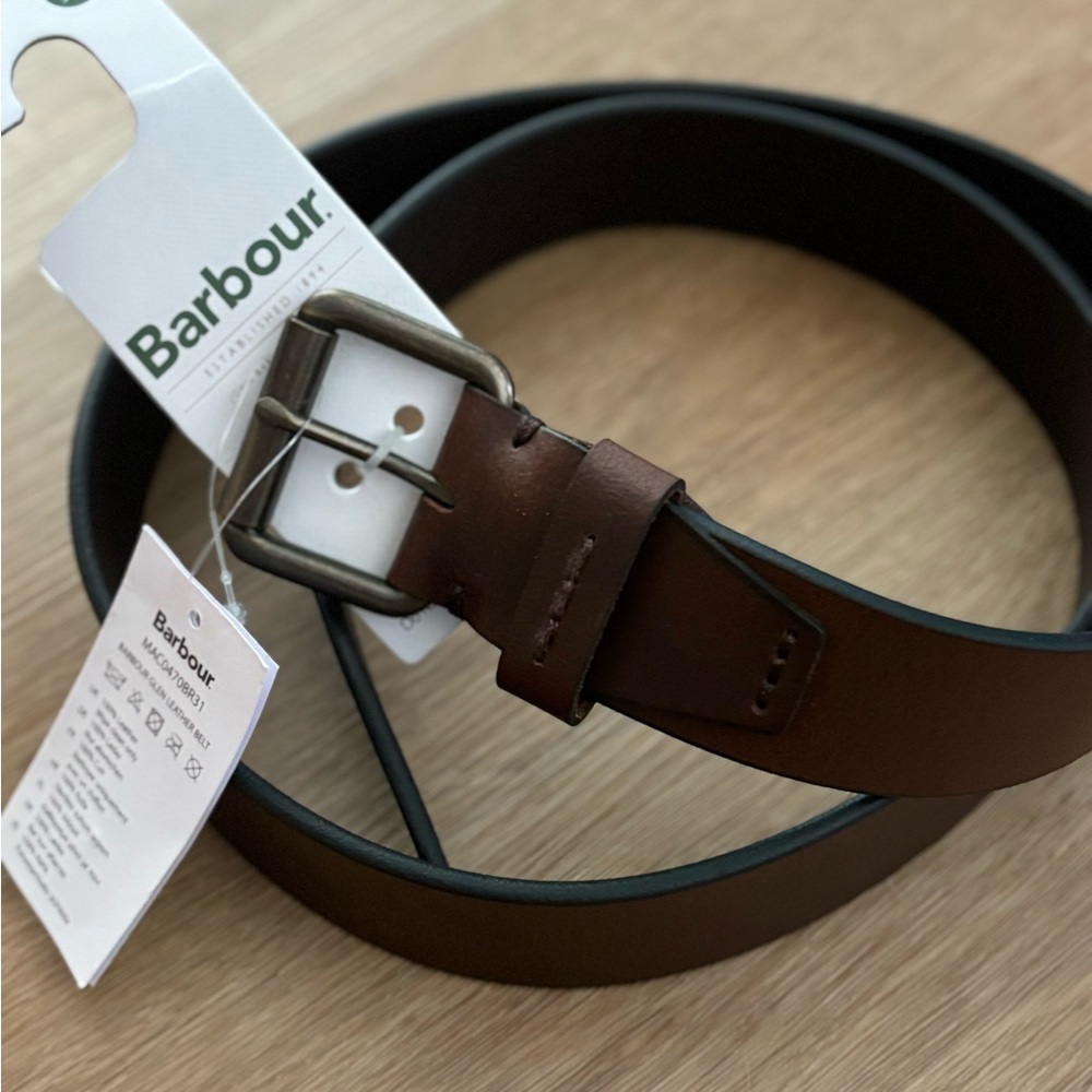 Barbour Glen Leather Belt Size Large